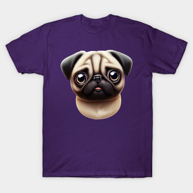 Captivating Pug Art T-Shirt by Art By Mojo